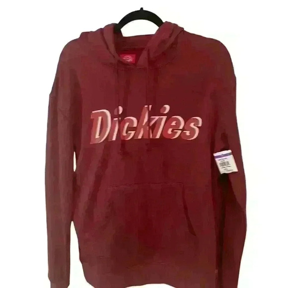 Dickies hoodie sweatshirt maroon and white size L - Picture 1 of 3